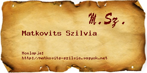 Matkovits Szilvia névjegykártya