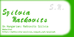 szilvia matkovits business card